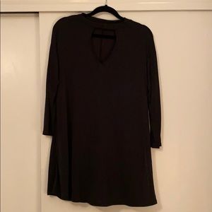 Long sleeve black cut-out shirt